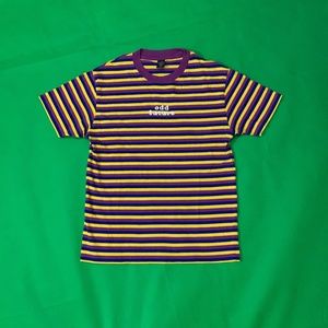 ODD FUTURE Purple/Yellow Striped Tee - Medium